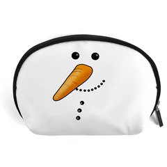 Cute Snowman Accessory Pouches (large)  by Valentinaart