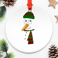 Cute Snowman Ornament (round) by Valentinaart