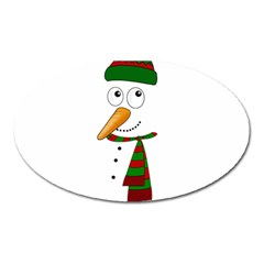 Cute Snowman Oval Magnet by Valentinaart