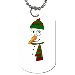 Cute Snowman Dog Tag (one Side) by Valentinaart