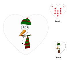 Cute Snowman Playing Cards (heart)  by Valentinaart