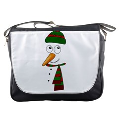 Cute Snowman Messenger Bags by Valentinaart