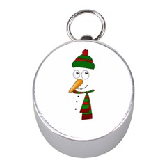 Cute Snowman Mini Silver Compasses by Valentinaart