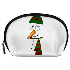 Cute Snowman Accessory Pouches (large)  by Valentinaart