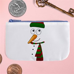 Cute Snowman Large Coin Purse by Valentinaart