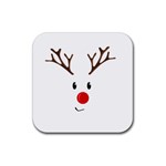 Cute reindeer  Rubber Coaster (Square)  Front