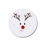 Cute reindeer  Rubber Coaster (Round)  Front