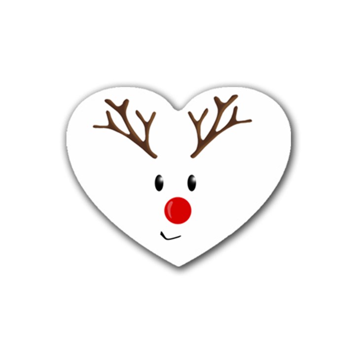 Cute reindeer  Rubber Coaster (Heart) 