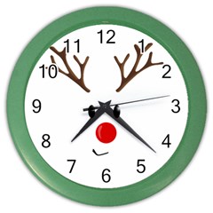 Cute Reindeer  Color Wall Clocks by Valentinaart