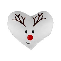 Cute Reindeer  Standard 16  Premium Heart Shape Cushions