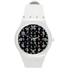 Ginger Cookies Christmas Pattern Round Plastic Sport Watch (m) by Valentinaart