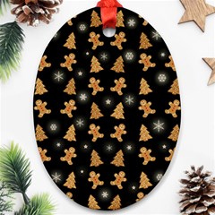 Ginger cookies Christmas pattern Ornament (Oval)