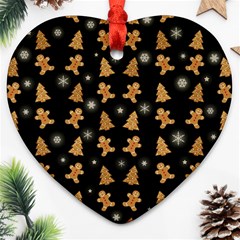 Ginger cookies Christmas pattern Ornament (Heart)