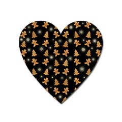 Ginger cookies Christmas pattern Heart Magnet