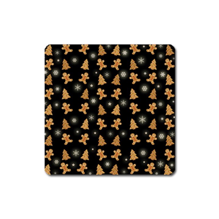 Ginger cookies Christmas pattern Square Magnet