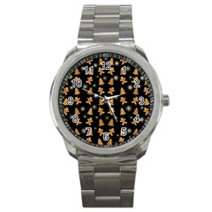 Ginger cookies Christmas pattern Sport Metal Watch