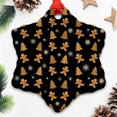 Ginger cookies Christmas pattern Ornament (Snowflake)