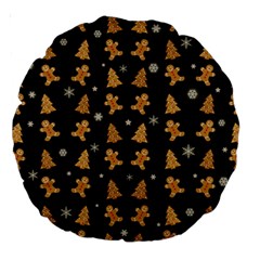 Ginger cookies Christmas pattern Large 18  Premium Round Cushions