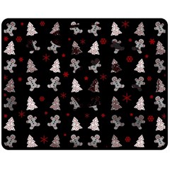 Ginger Cookies Christmas Pattern Double Sided Fleece Blanket (medium)  by Valentinaart