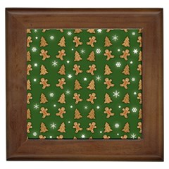 Ginger Cookies Christmas Pattern Framed Tiles by Valentinaart