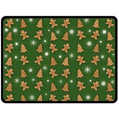 Ginger Cookies Christmas Pattern Fleece Blanket (large)  by Valentinaart