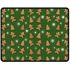 Ginger Cookies Christmas Pattern Fleece Blanket (medium)  by Valentinaart