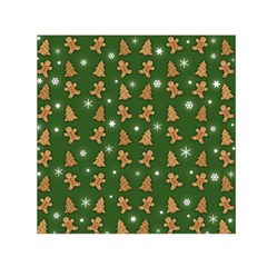 Ginger Cookies Christmas Pattern Small Satin Scarf (square) by Valentinaart