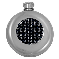 Ginger cookies Christmas pattern Round Hip Flask (5 oz)