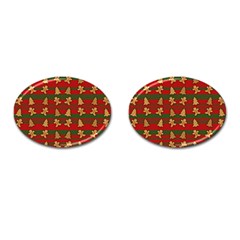 Ginger Cookies Christmas Pattern Cufflinks (oval) by Valentinaart