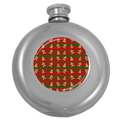 Ginger Cookies Christmas Pattern Round Hip Flask (5 Oz) by Valentinaart