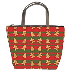 Ginger Cookies Christmas Pattern Bucket Bags by Valentinaart