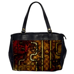 Noble Steampunk Design, Clocks And Gears With Floral Elements Office Handbags by FantasyWorld7