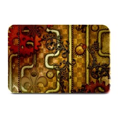 Noble Steampunk Design, Clocks And Gears With Floral Elements Plate Mats by FantasyWorld7