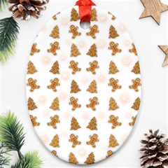 Ginger Cookies Christmas Pattern Oval Ornament (two Sides) by Valentinaart