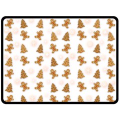 Ginger Cookies Christmas Pattern Fleece Blanket (large)  by Valentinaart