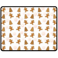 Ginger Cookies Christmas Pattern Double Sided Fleece Blanket (medium)  by Valentinaart