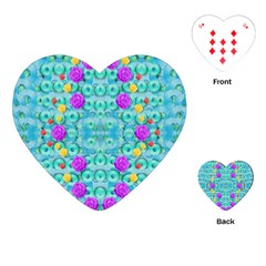 Season For Roses And Polka Dots Playing Cards (heart)  by pepitasart