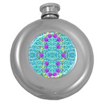 Season For Roses And Polka Dots Round Hip Flask (5 oz) Front