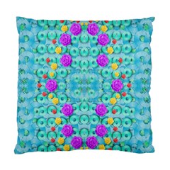 Season For Roses And Polka Dots Standard Cushion Case (one Side) by pepitasart