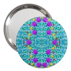 Season For Roses And Polka Dots 3  Handbag Mirrors by pepitasart