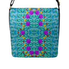 Season For Roses And Polka Dots Flap Messenger Bag (l)  by pepitasart