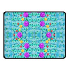 Season For Roses And Polka Dots Double Sided Fleece Blanket (small)  by pepitasart