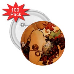 Alfons Mucha   Fruit 2 25  Buttons (100 Pack)  by NouveauDesign