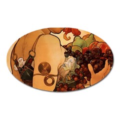 Alfons Mucha   Fruit Oval Magnet by NouveauDesign