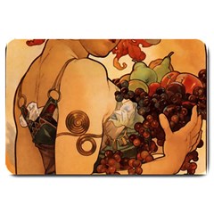 Alfons Mucha   Fruit Large Doormat  by NouveauDesign