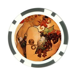 Alfons Mucha   Fruit Poker Chip Card Guard by NouveauDesign