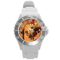 Alfons Mucha   Fruit Round Plastic Sport Watch (l) by NouveauDesign