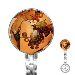 Alfons Mucha   Fruit Stainless Steel Nurses Watch by NouveauDesign