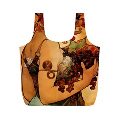 Alfons Mucha   Fruit Full Print Recycle Bags (m)  by NouveauDesign