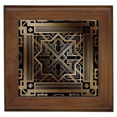 Gold Metallic And Black Art Deco Framed Tiles by NouveauDesign